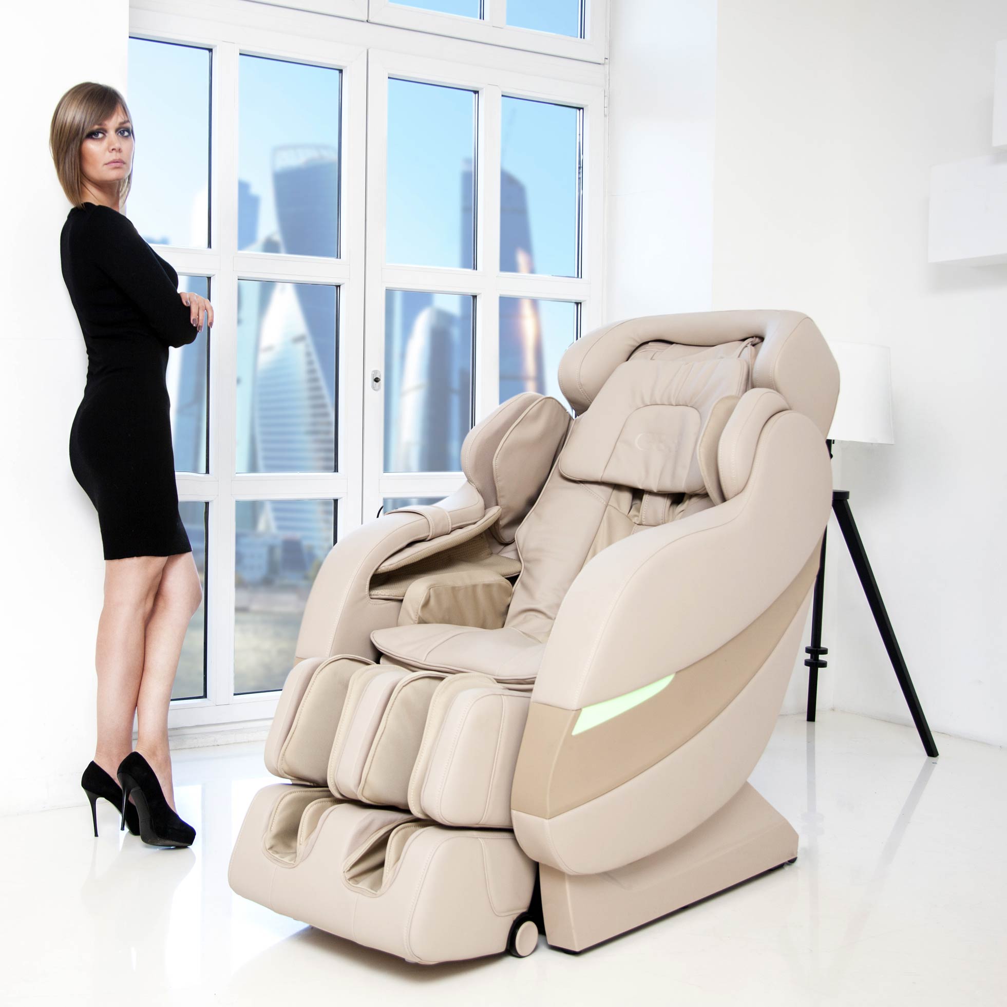 Многофункциональное массажное кресло Rolfing GESS-792 с прогревом, beige купить в OrtoMir24